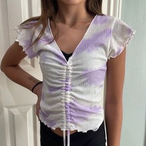 Cute Tie dye Purple and white top